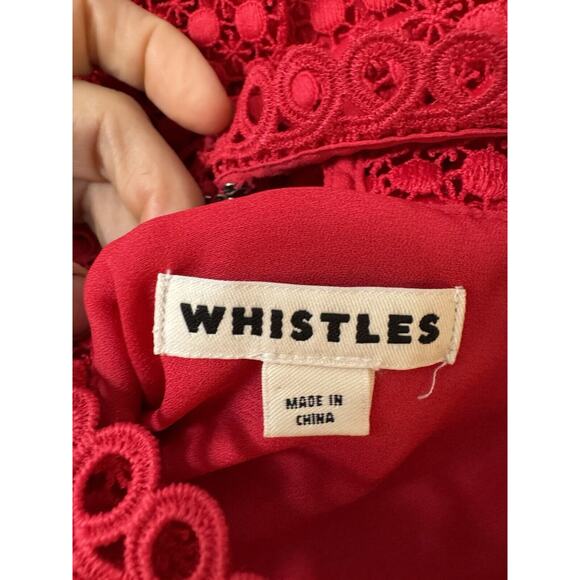 Whistles Crochet Lace Sheath Dress Coquette Date Bohemian Sexy Valentine Red 6 - Picture 8 of 9